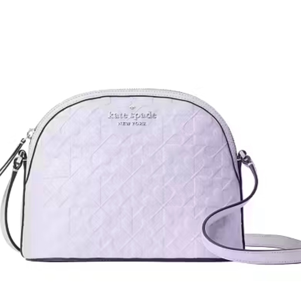 Kate Spade Hollie Clover Geo Light purple extra large Dome Crossbody Bag